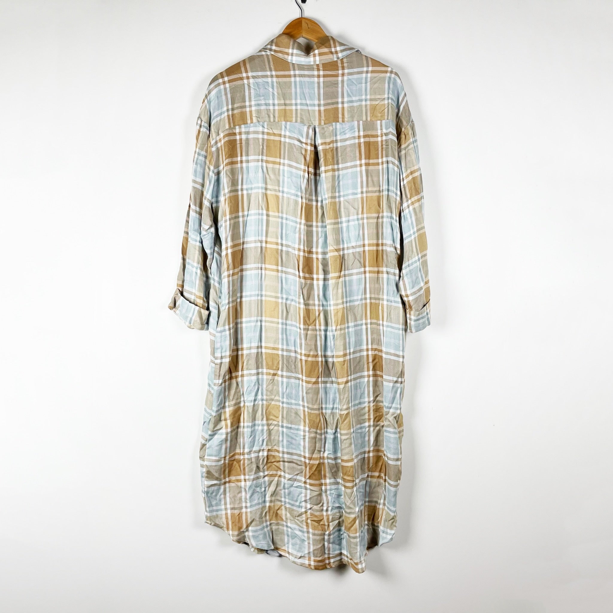 Show Me Your Mumu Leo Button Down Tunic Shirt Dress Georgetown Plaid Small