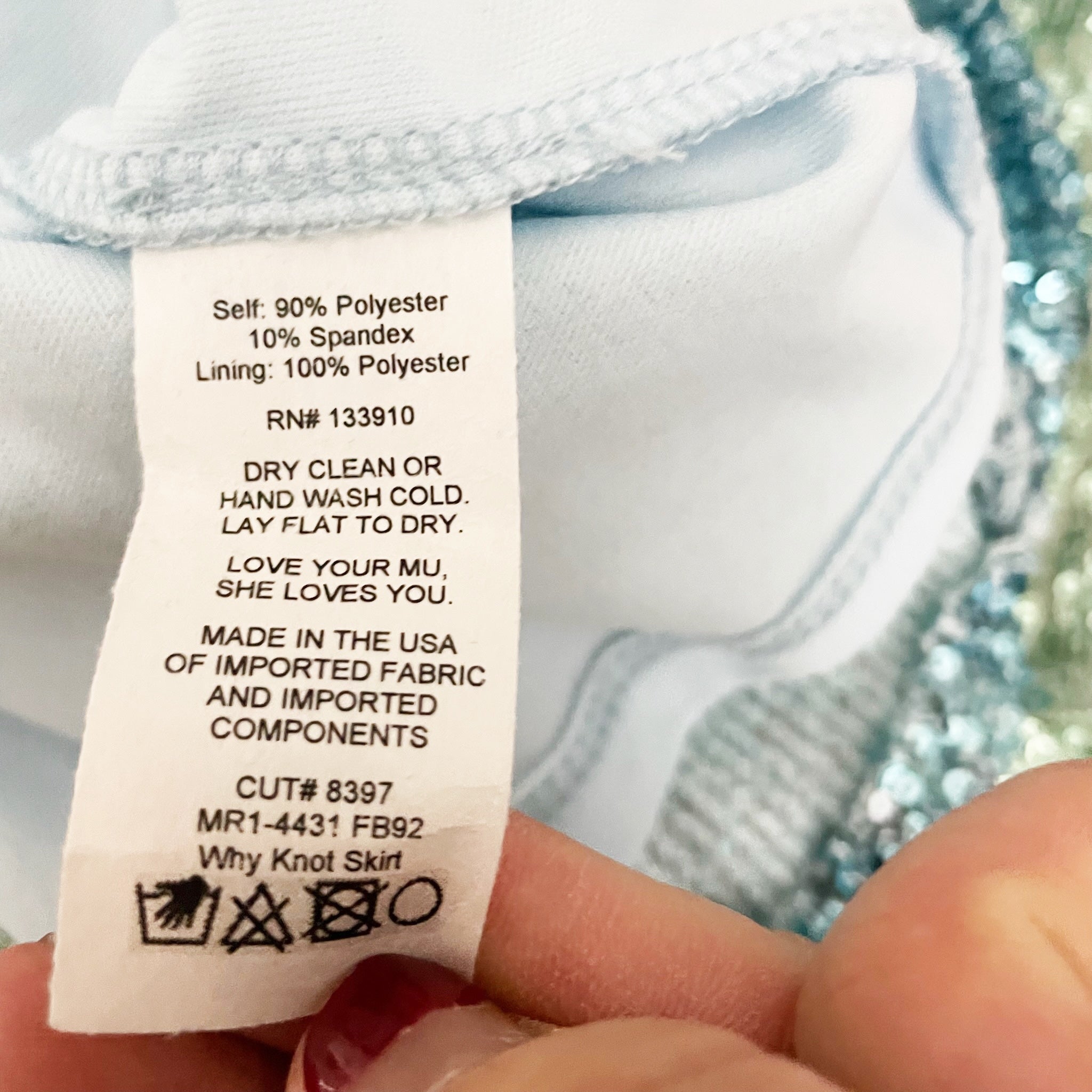 Show Me Your Mumu Why Knot Frosty Blue Sequins Sparkle Embellished Mini Skirt S