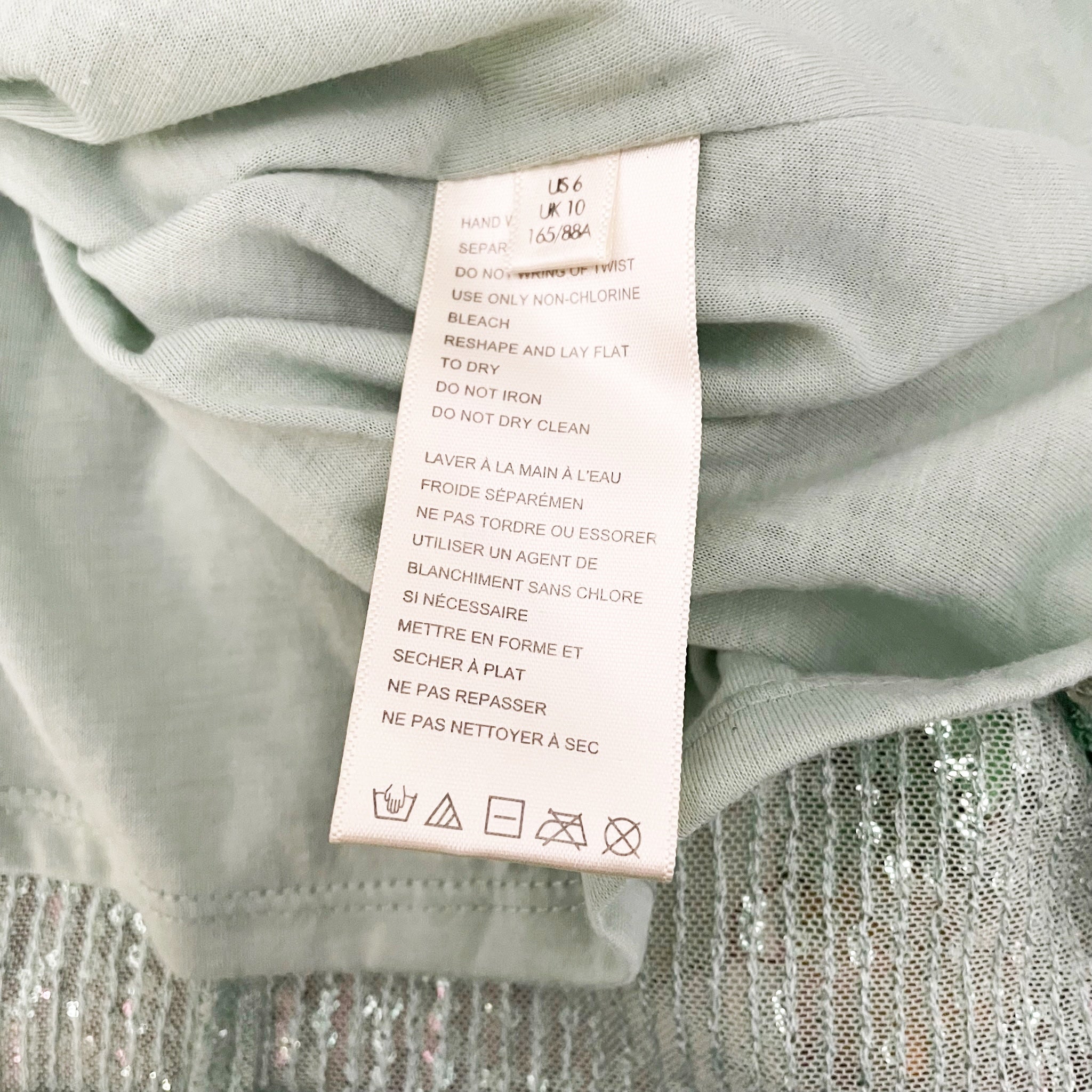 Free People Frida Sequin Sparkle Embellished Ruffle Strapless Mini Dress Seafoam