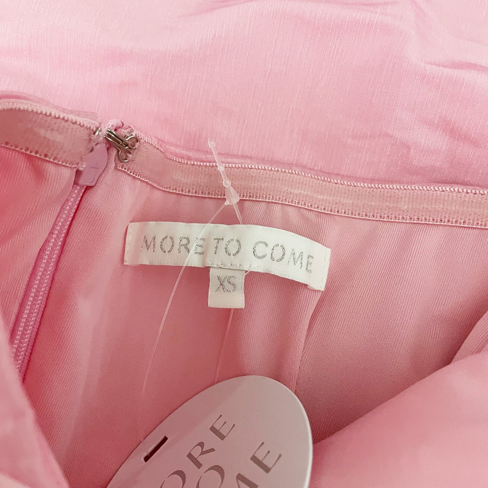 NEW More To Come Cambria Strapless Satin Fit Flare Midi Dress Pink XS