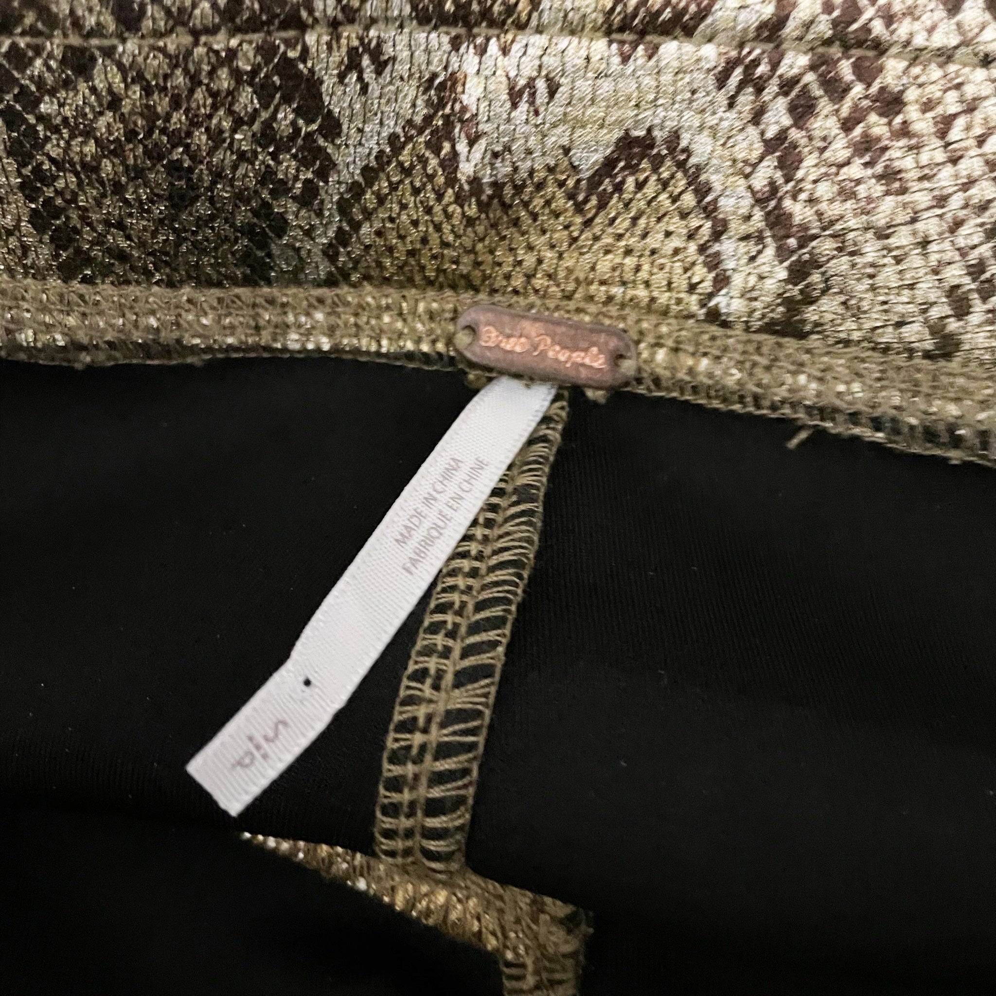 Free People Rio Python Snake Animal Print Pattern Metallic Leggings Pants Small