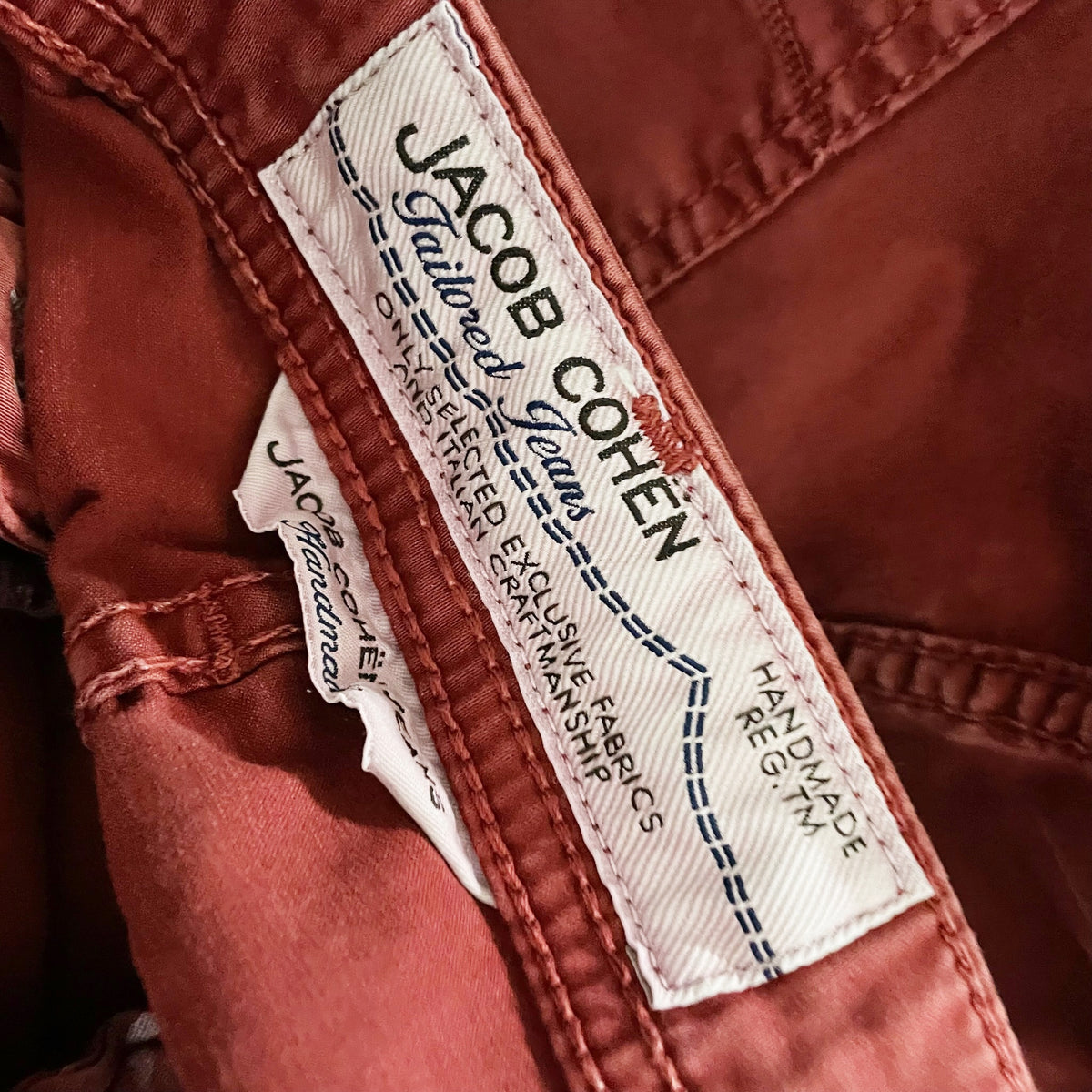 Jacob Cohen Men's Made In Italy Cotton Stretch Straight Leg Denim Jeans Red 34