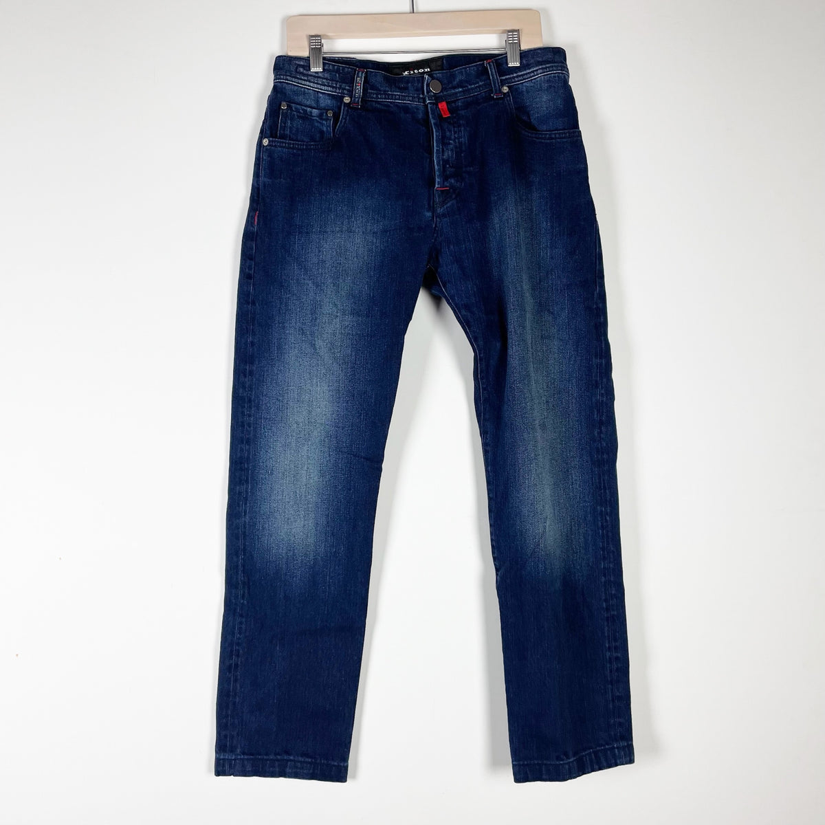 Kiton Men's Made In Italy Cotton Blend Mid Rise Straight Leg Denim Jeans 34