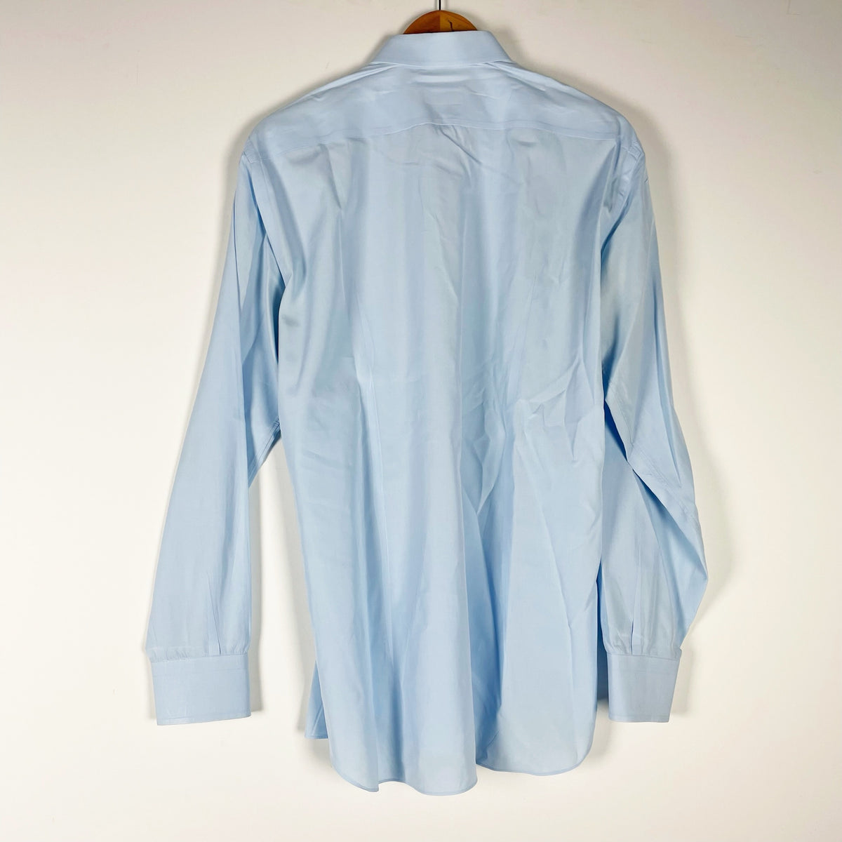 Brioni Men's Cotton Poplin Made In Italy Collared Button Down Dress Shirt Blue