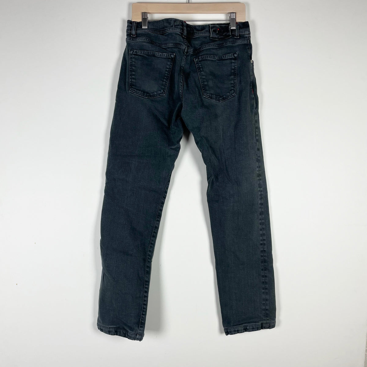 Kiton Men's Cotton Stretch Made In Italy Straight Leg Denim Jeans Black Wash 50