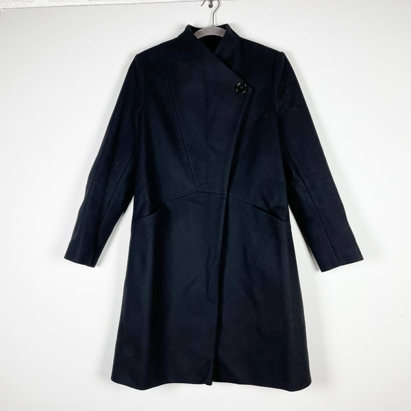 Maje Women's Galipo Single Breasted Wool Blend Felt Coat In Navy Marine Blue 38