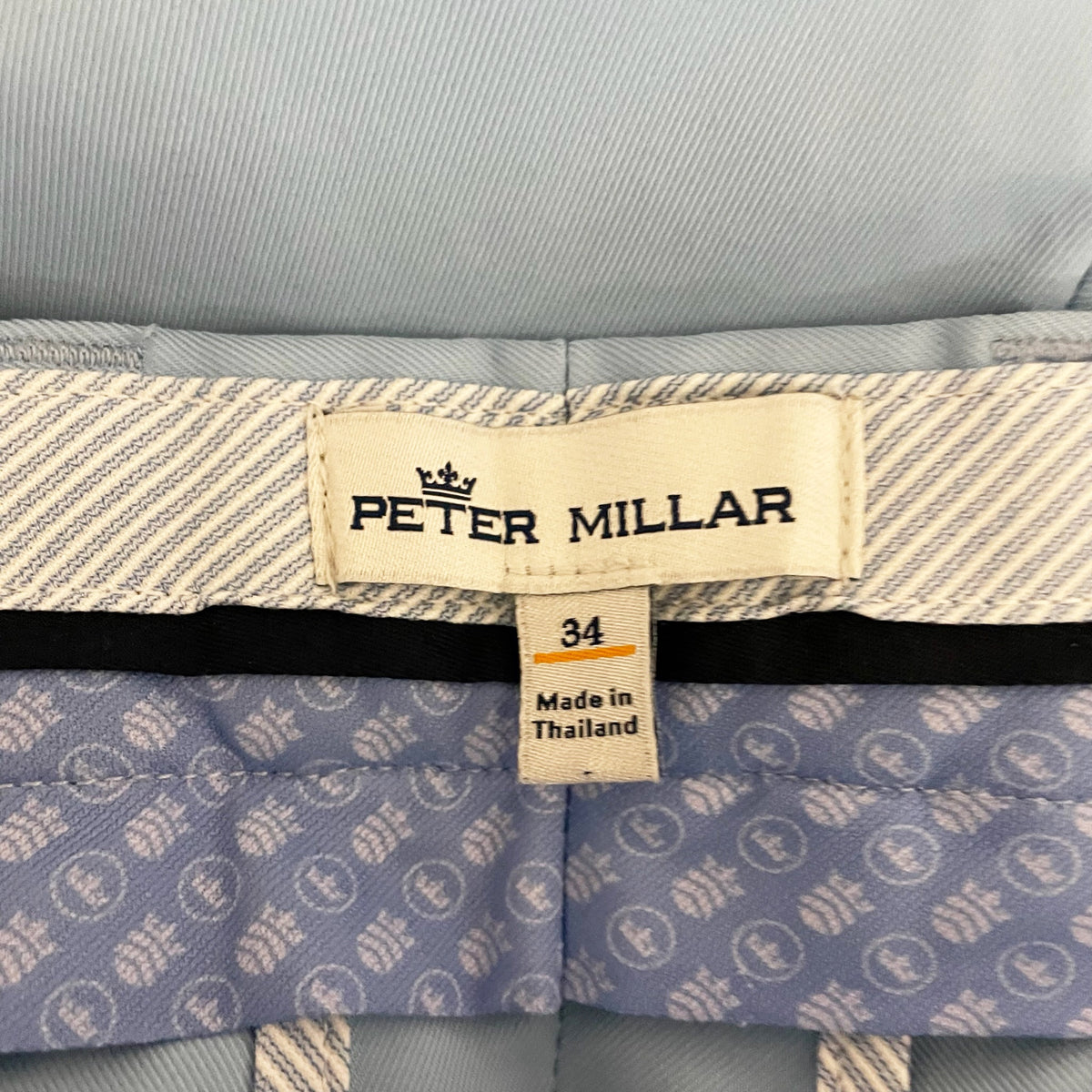 Peter Millar Men's Mid Rise Flat Front Casual Shorts Solid Blue 34