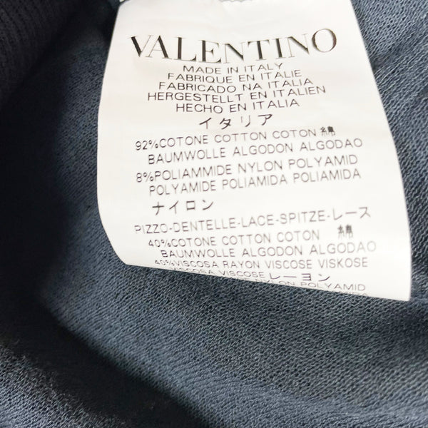 Red Valentino Made In Italy Lightweight Semi Sheer Cotton Ruffle Button Cardigan