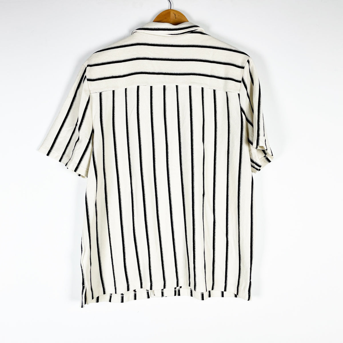 NEW Madewell Men's The Textured Knit Camp Collar Button Down Shirt White Black