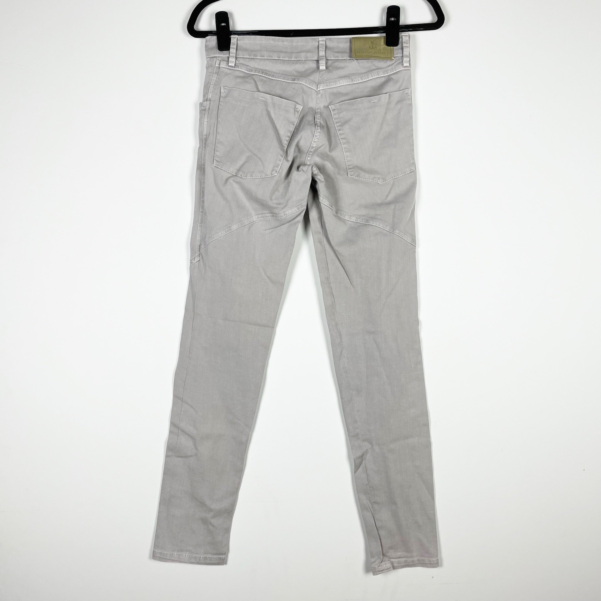 Brunello Cucinelli Women's Cotton Stretch High Waisted Skinny Denim Jeans Gray