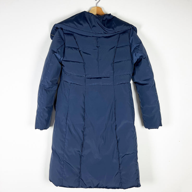 Cole Haan Women's Down Clusters Feather Filled Quilted Puffer Jacket Coat Blue M