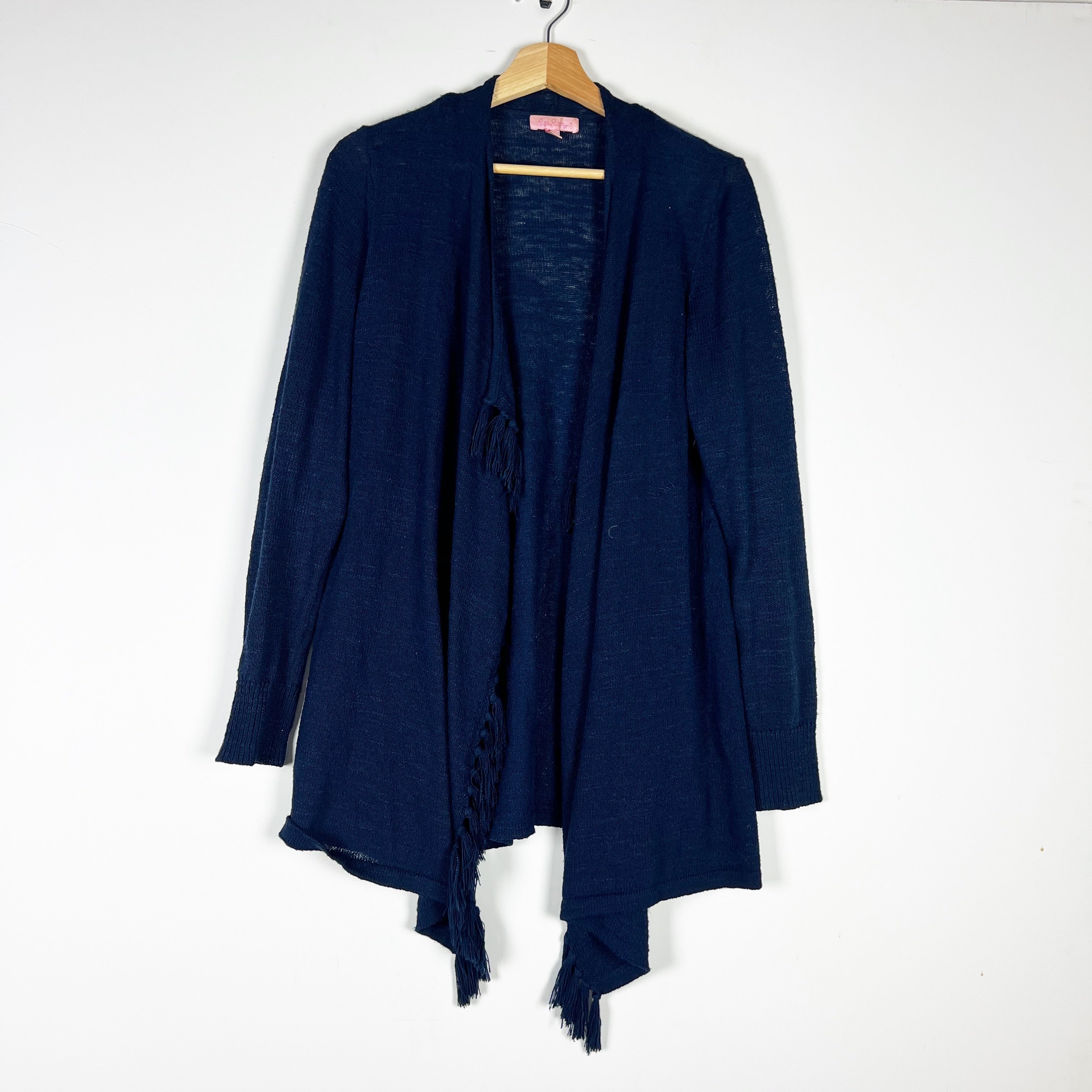 Lilly Pulitzer Lucita Knit Stretch Waterfall Collar Open Front Cardigan Sweater