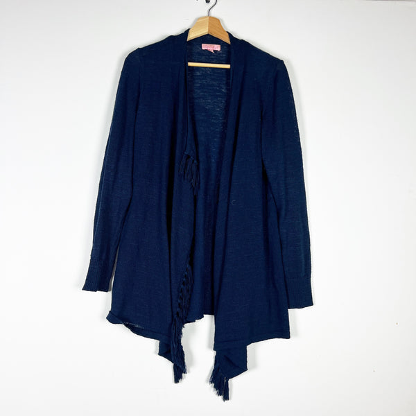 Lilly Pulitzer Lucita Knit Stretch Waterfall Collar Open Front Cardigan Sweater