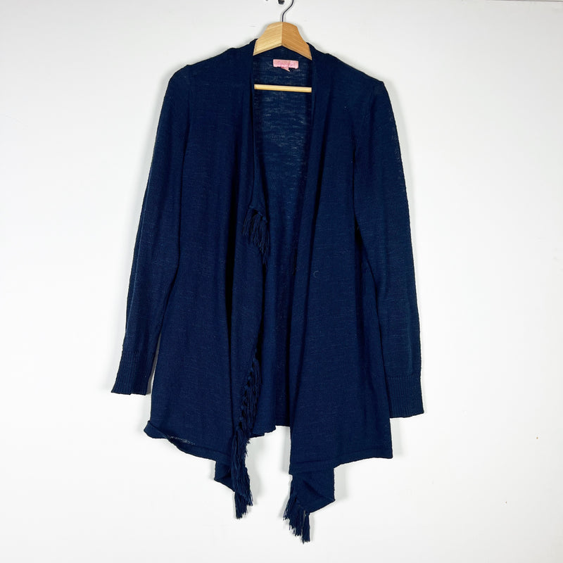 Lilly Pulitzer Lucita Knit Stretch Waterfall Collar Open Front Cardigan Sweater