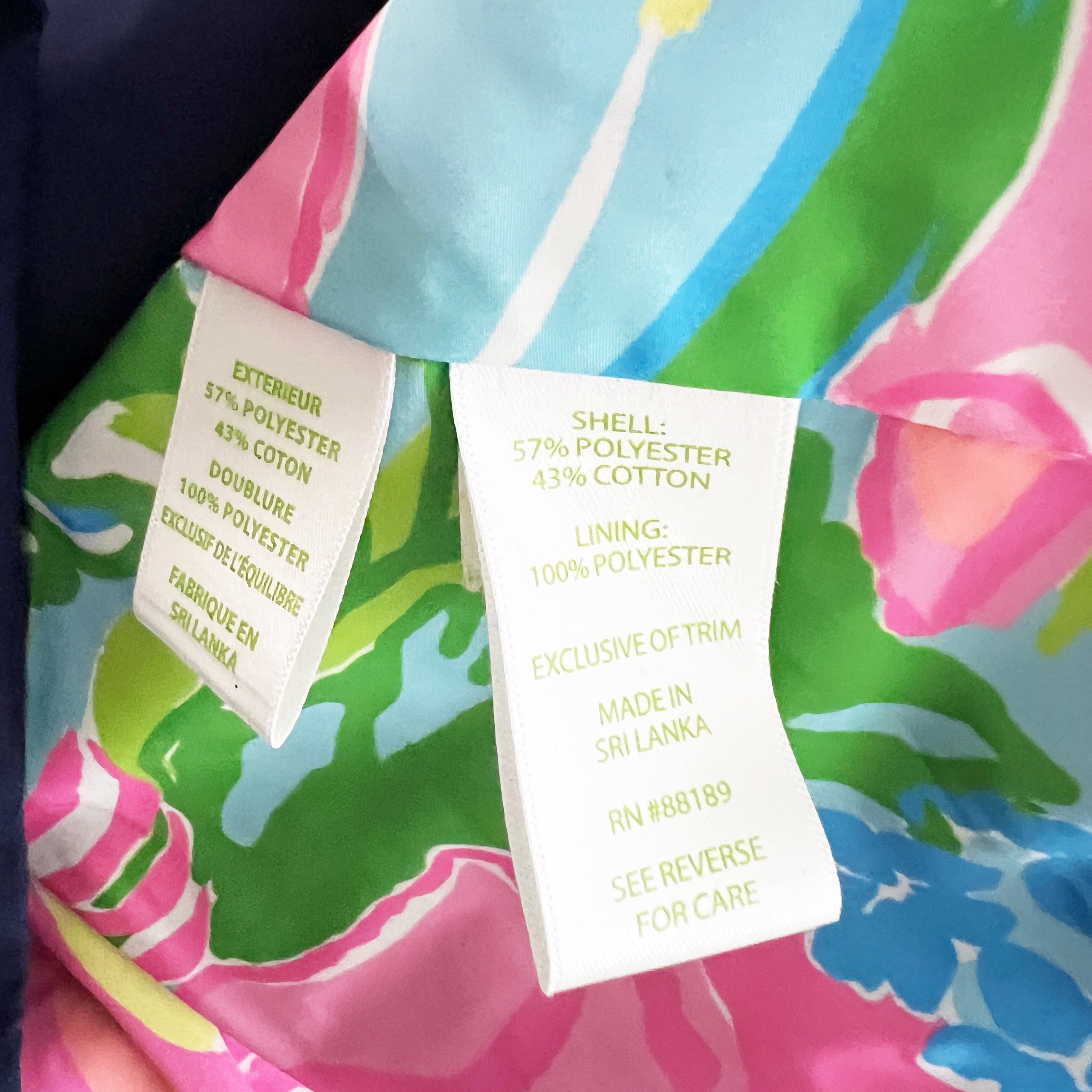 Lilly Pulitzer Palm Beach Jacket Button Front Collared Water Resistant True Navy