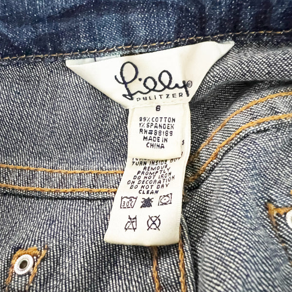 Lilly Pulitzer Vintage White Label Cotton Stretch Straight Leg Denim Jeans 6