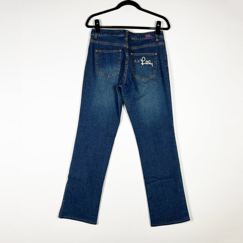Lilly Pulitzer Vintage White Label Cotton Stretch Straight Leg Denim Jeans 6