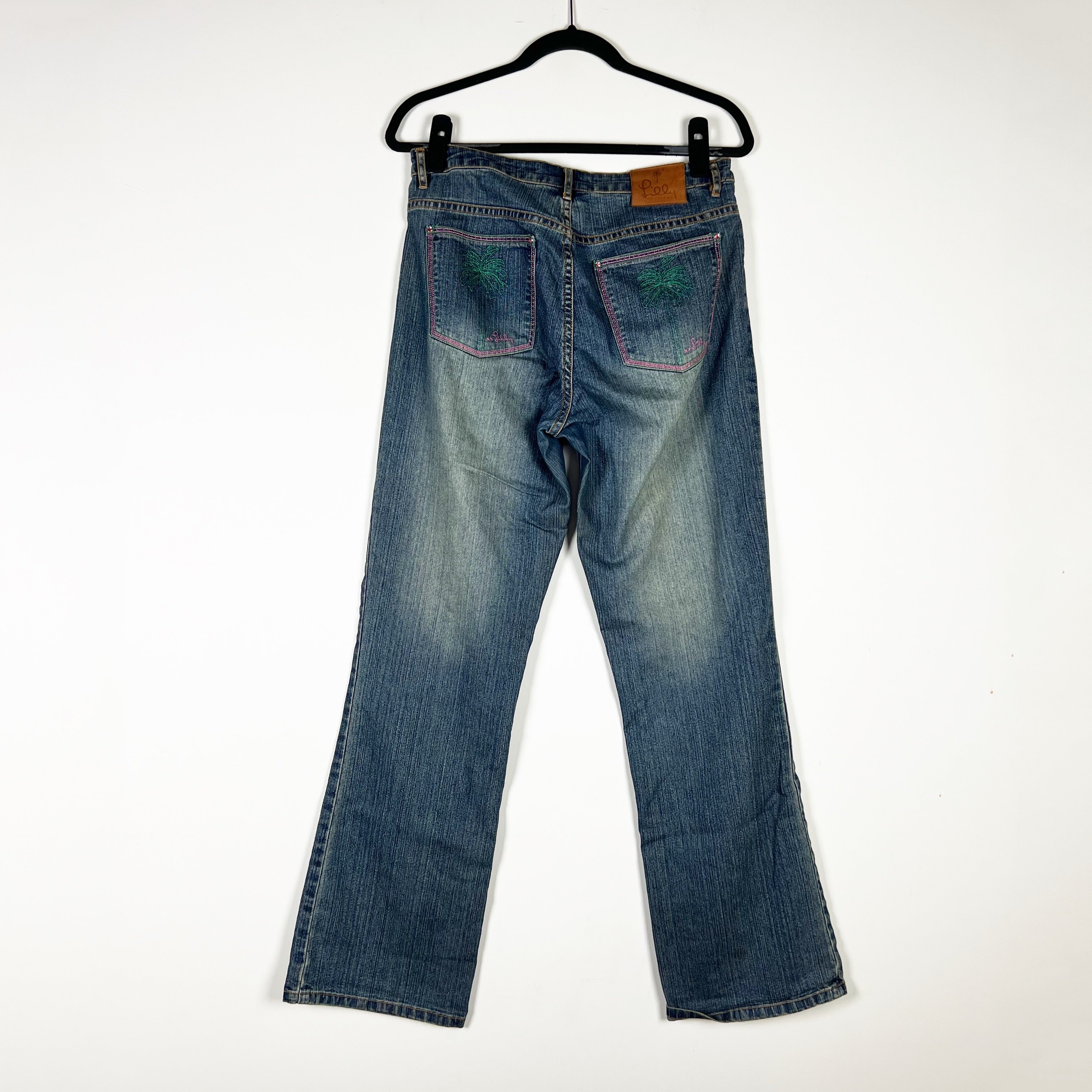 Lilly Pulitzer Vintage White Label Straight Palm Tree Pocket Denim Jeans 6