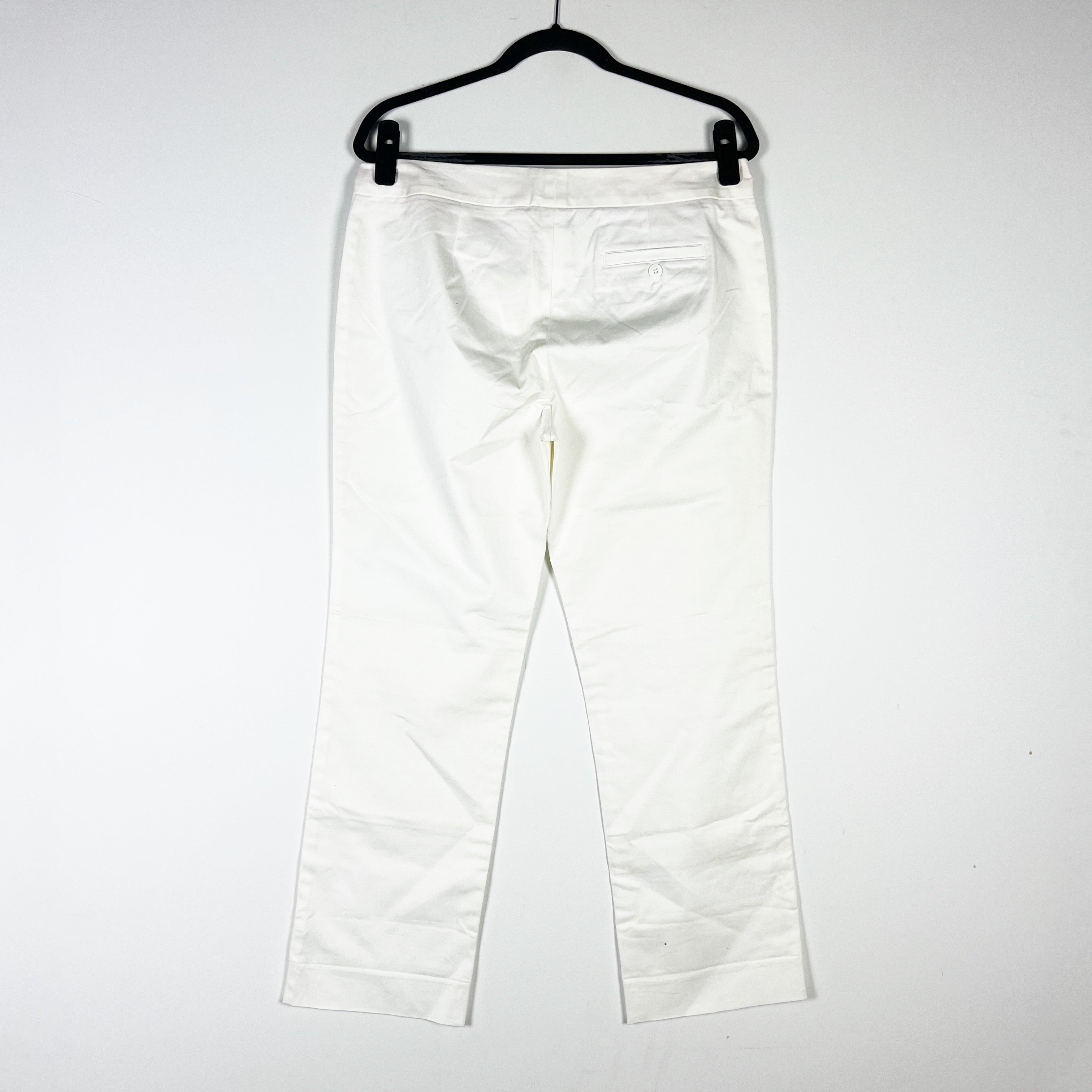 Lilly Pulitzer Cotton Poplin Stretch Mid Rise Ankle Crop Trouser Pants White 10