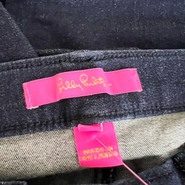 NEW Lilly Pulitzer South Ocean Skinny Crop Cotton Stretch Denim Jean Cosmic Wash