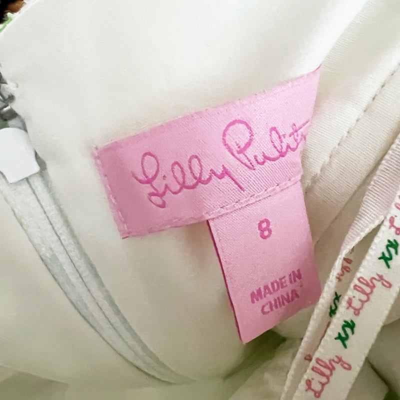 Lilly Pulitzer Cotton Stretch Strapless Fit Flare Mini Dress Daisy Floral Print