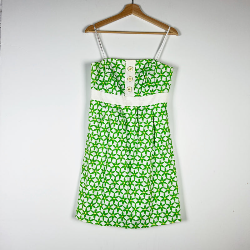 Lilly Pulitzer Cotton Stretch Strapless Fit Flare Mini Dress Daisy Floral Print