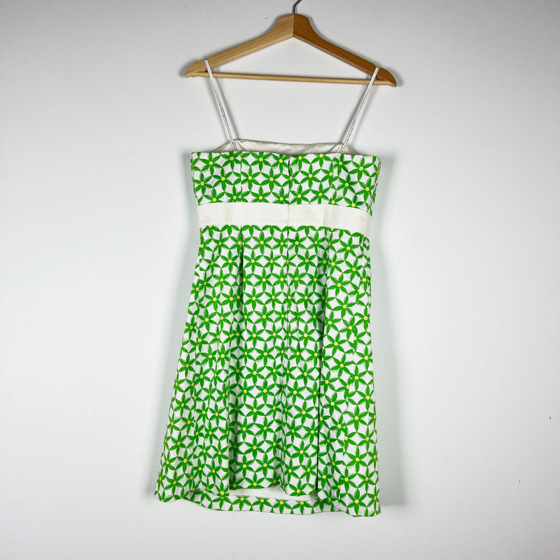 Lilly Pulitzer Cotton Stretch Strapless Fit Flare Mini Dress Daisy Floral Print