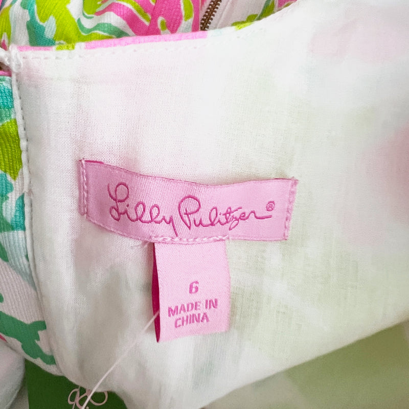 NEW Lilly Pulitzer Cathy Shift Sleeveless Dress Dont Give A Cluck Flamingo Pink