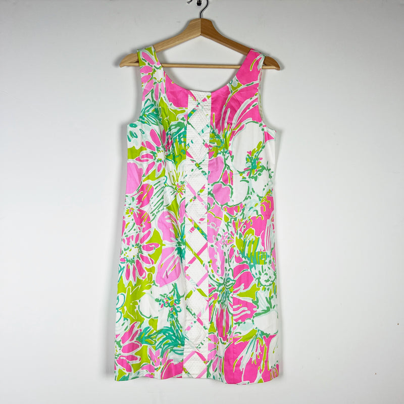 NEW Lilly Pulitzer Cathy Shift Sleeveless Dress Dont Give A Cluck Flamingo Pink