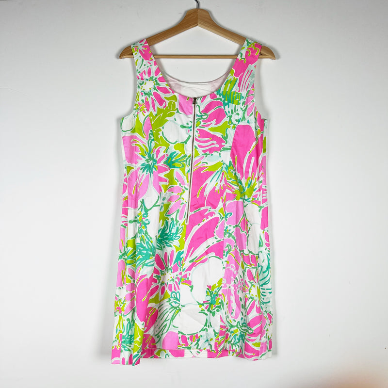 NEW Lilly Pulitzer Cathy Shift Sleeveless Dress Dont Give A Cluck Flamingo Pink