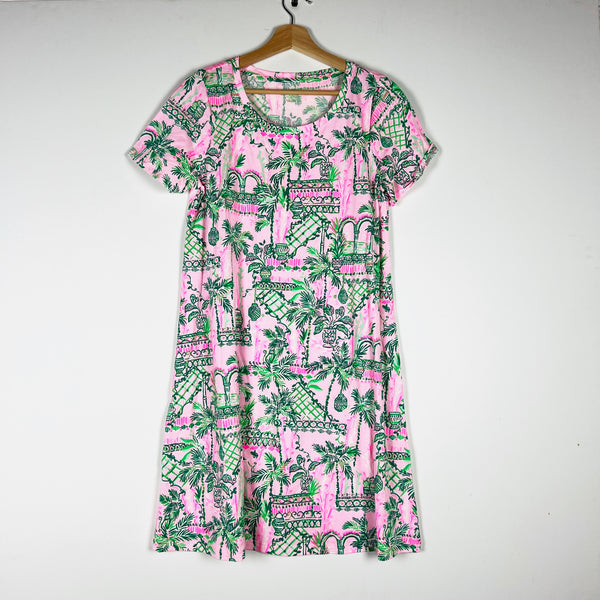 NEW Lilly Pulitzer Cody Short Sleeve Mandevilla Baby Always Worth It Print Dress