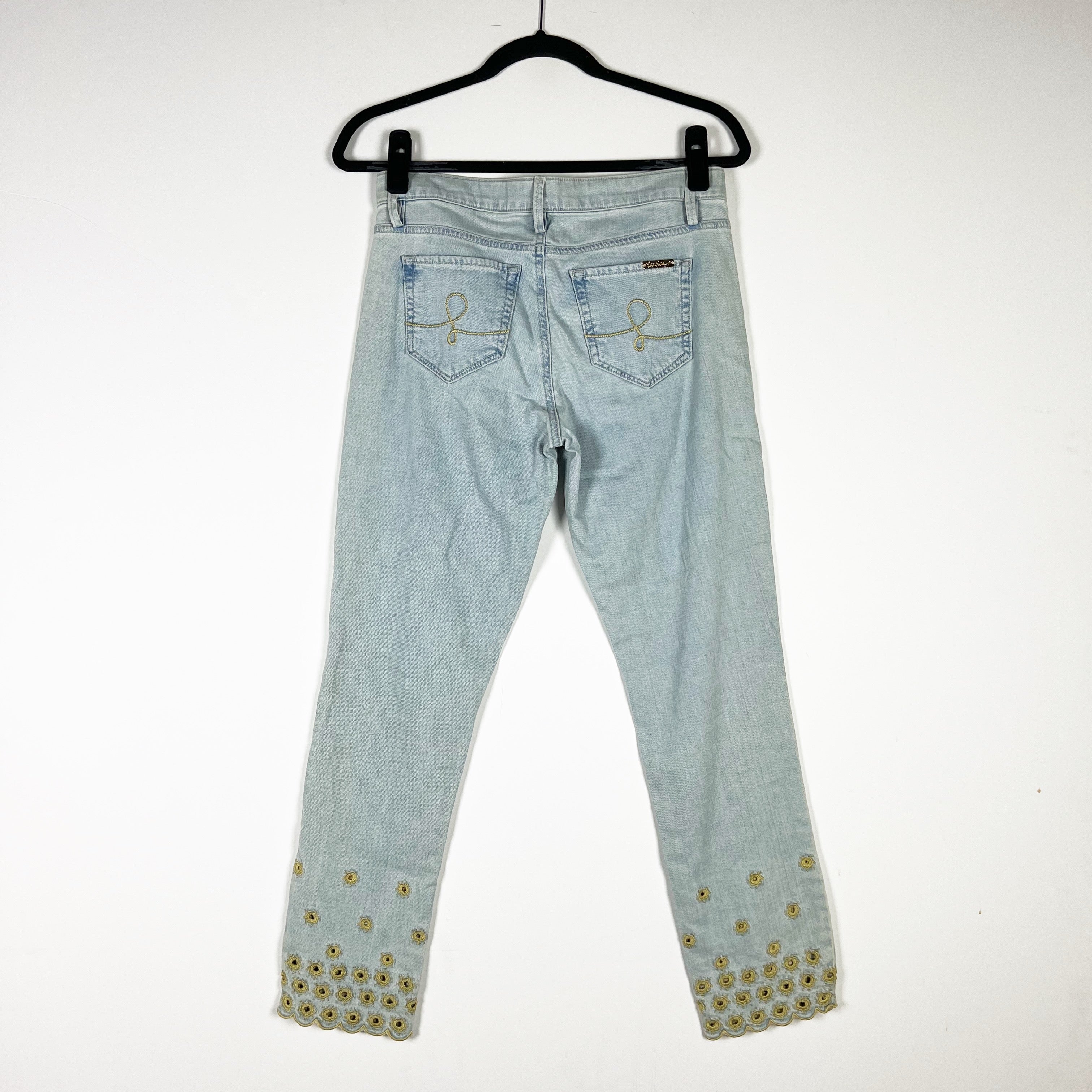 NEW Lilly Pulitzer South Ocean Skinny Crop Seagate Starburst Embroidered Jeans 8