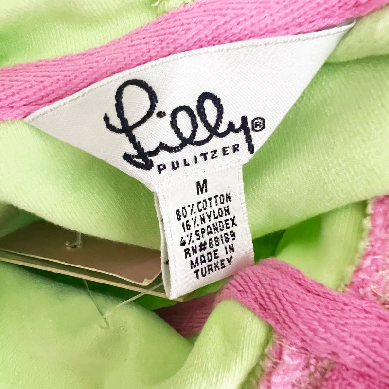 NEW Lilly Pulitzer Vintage White Label Jeri Cotton Terry Zip Jacket Palm Green M