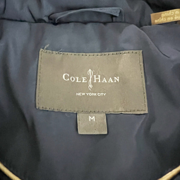 Cole Haan Women's Down Clusters Feather Filled Quilted Puffer Jacket Coat Blue M