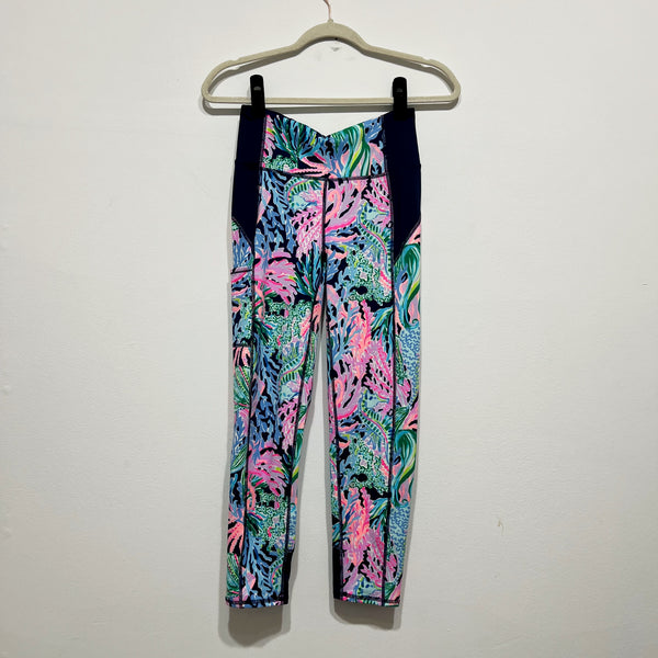 NEW Lilly Pulitzer UPF 50+ Luxletic Weekender Midi Legging Bringing Mermaid Back