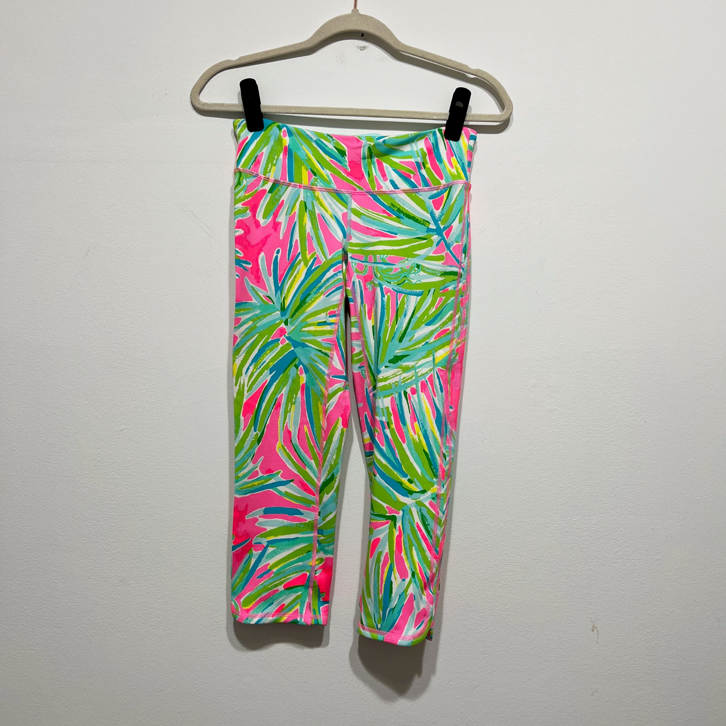 NEW Lilly Pulitzer UPF 50+ Luxletic Weekender Cropped Legging Pink Sunset Lime S