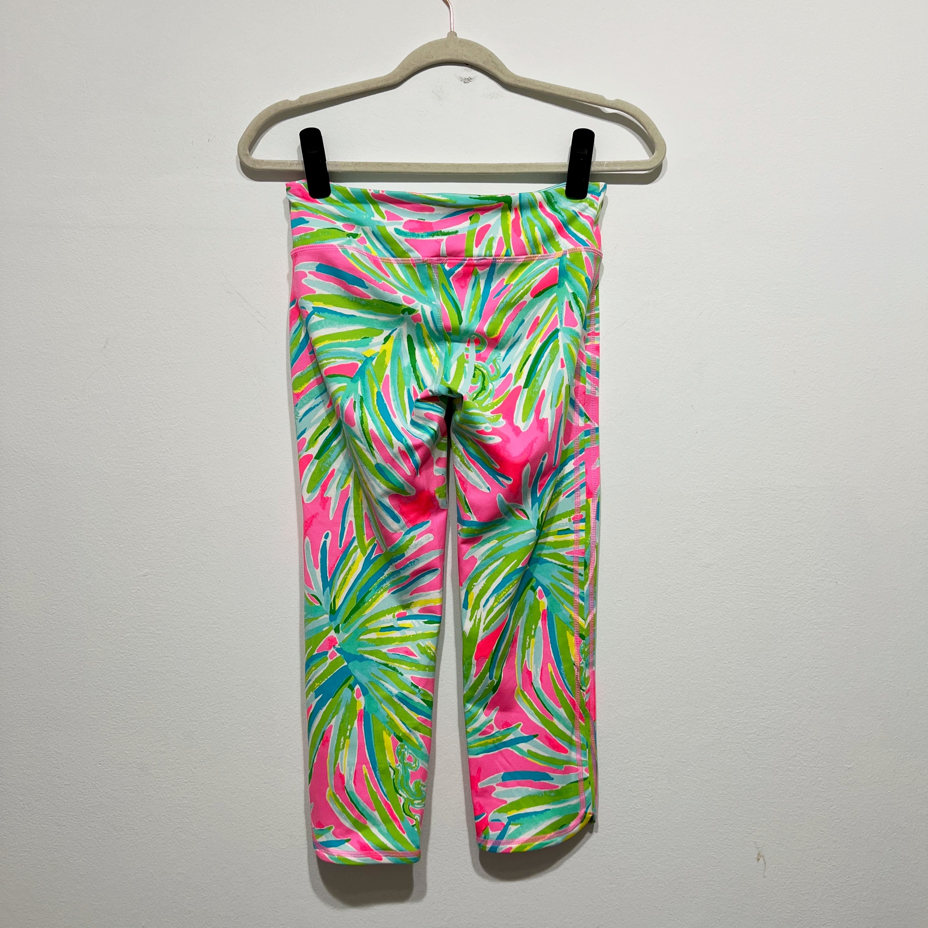 NEW Lilly Pulitzer UPF 50+ Luxletic Weekender Cropped Legging Pink Sunset Lime S