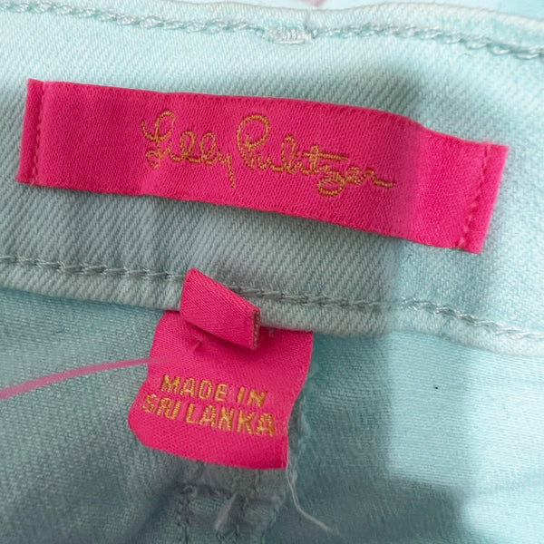 NEW Lilly Pulitzer South Ocean Crop Flare Whisper Blue Cotton Stretch Jeans Pant