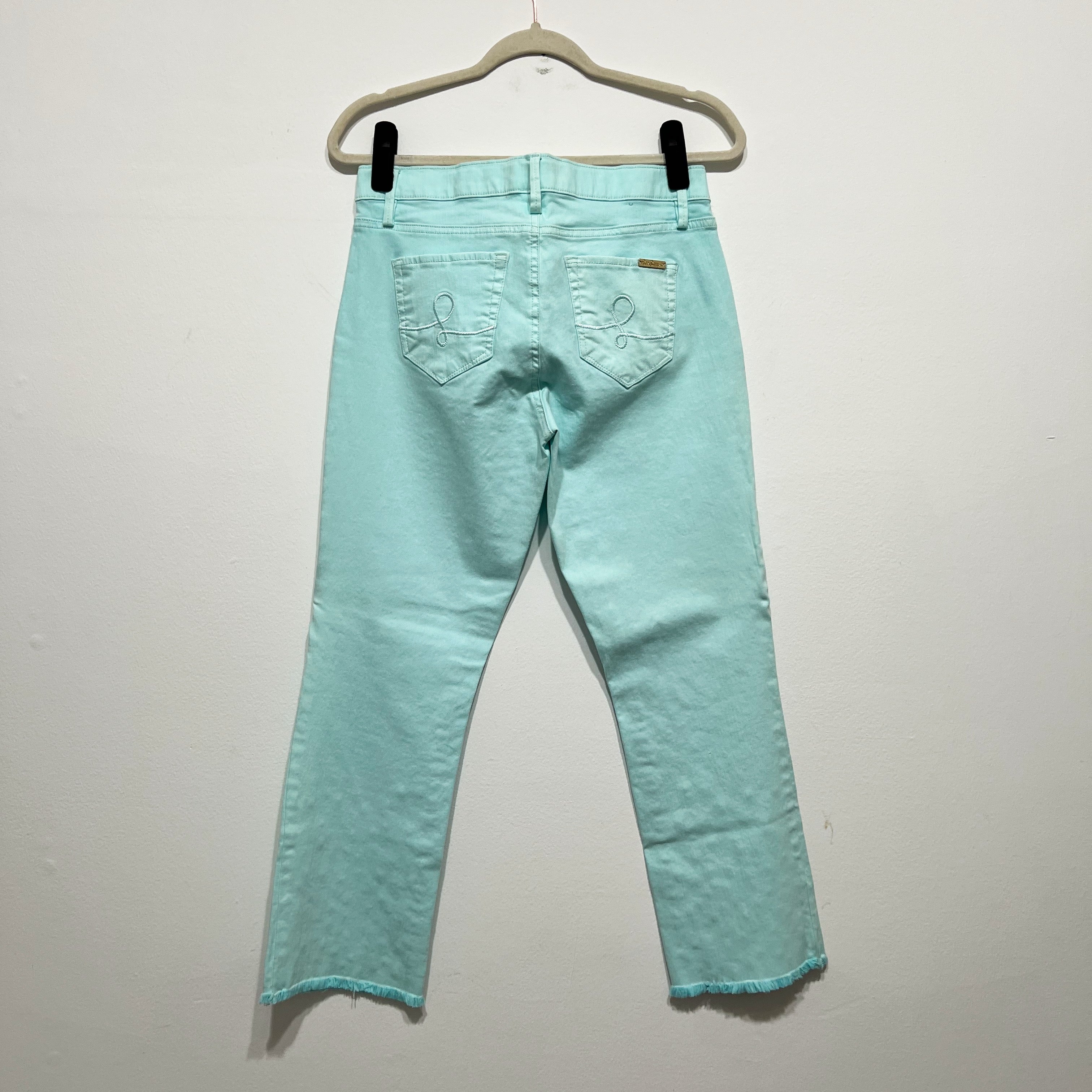NEW Lilly Pulitzer South Ocean Crop Flare Whisper Blue Cotton Stretch Jeans Pant