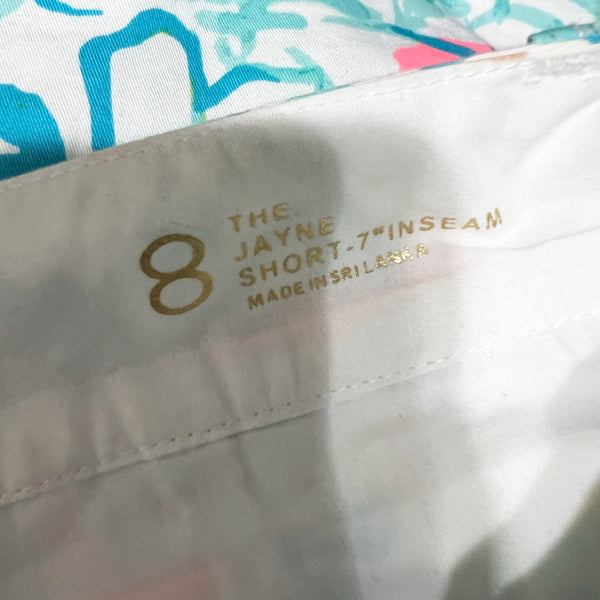 NEW Lilly Pulitzer Jayne Short Cotton Poplin Beach And Bae Print Pattern 8