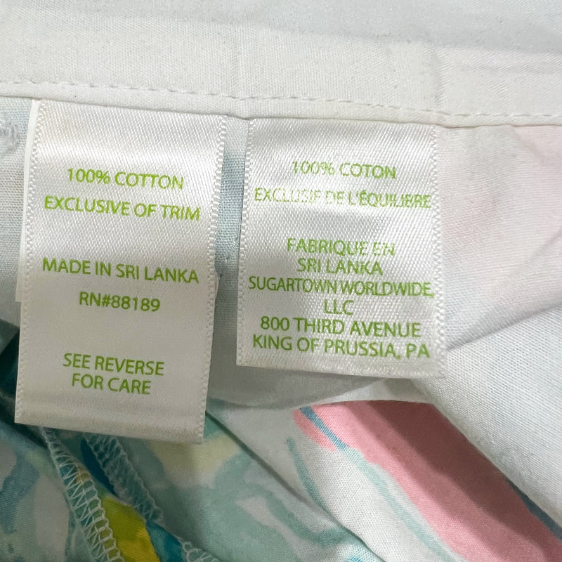 NEW Lilly Pulitzer Jayne Short Cotton Poplin Beach And Bae Print Pattern 8