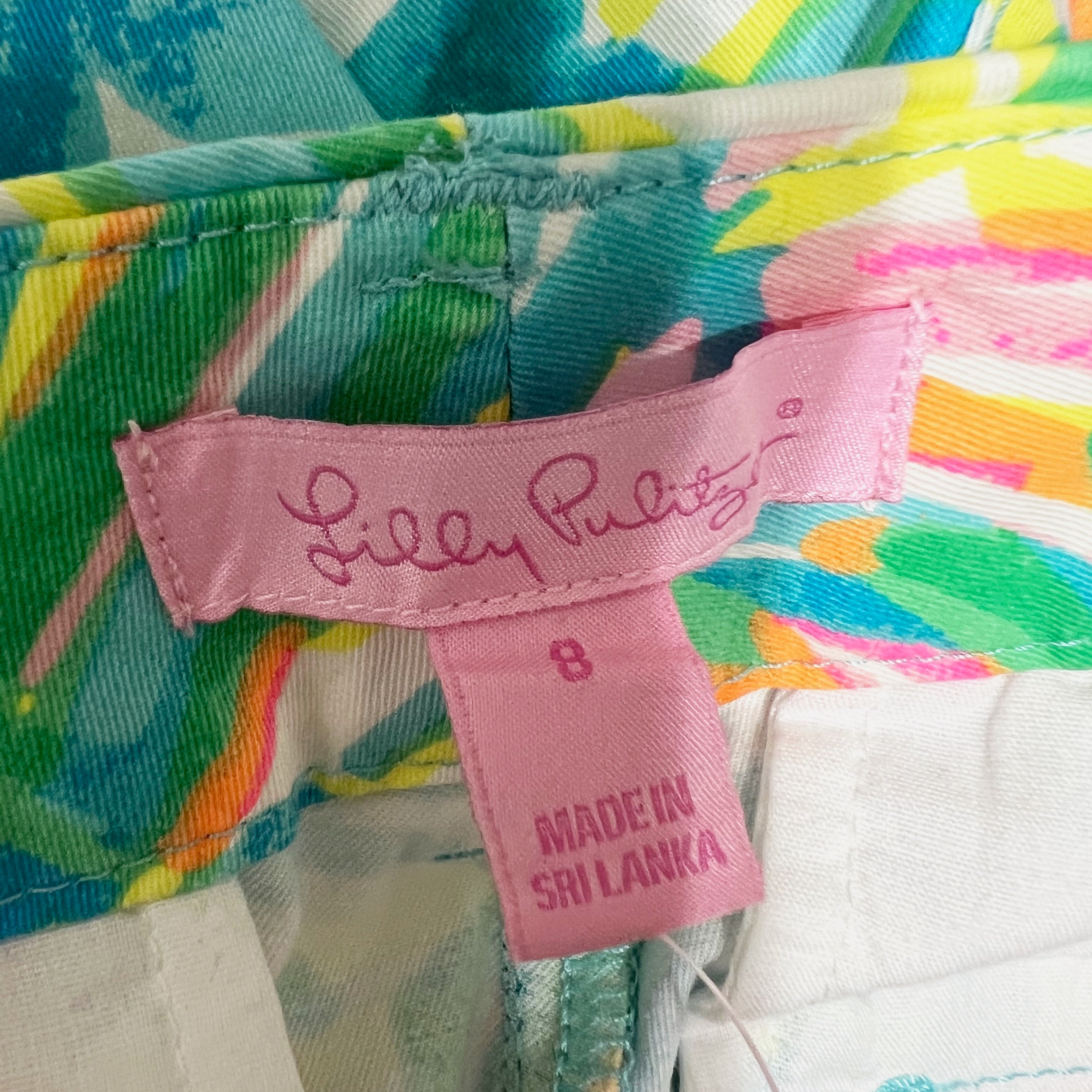 NEW Lilly Pulitzer Callahan Chino Cotton Ankle Crop Sea Salt And Sun Print Pants