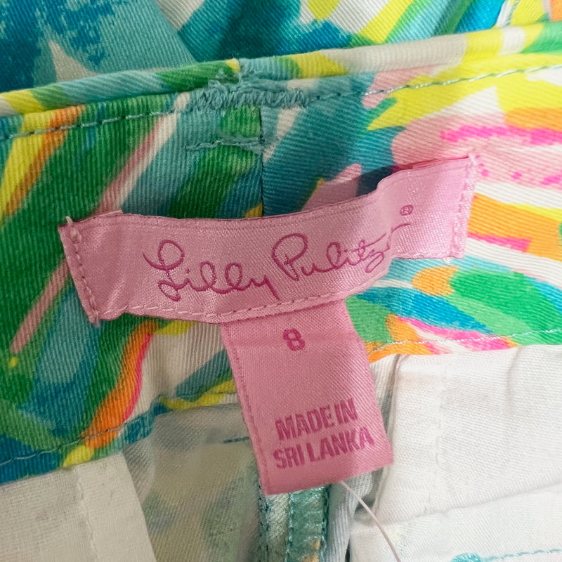 NEW Lilly Pulitzer Callahan Chino Cotton Ankle Crop Sea Salt And Sun Print Pants