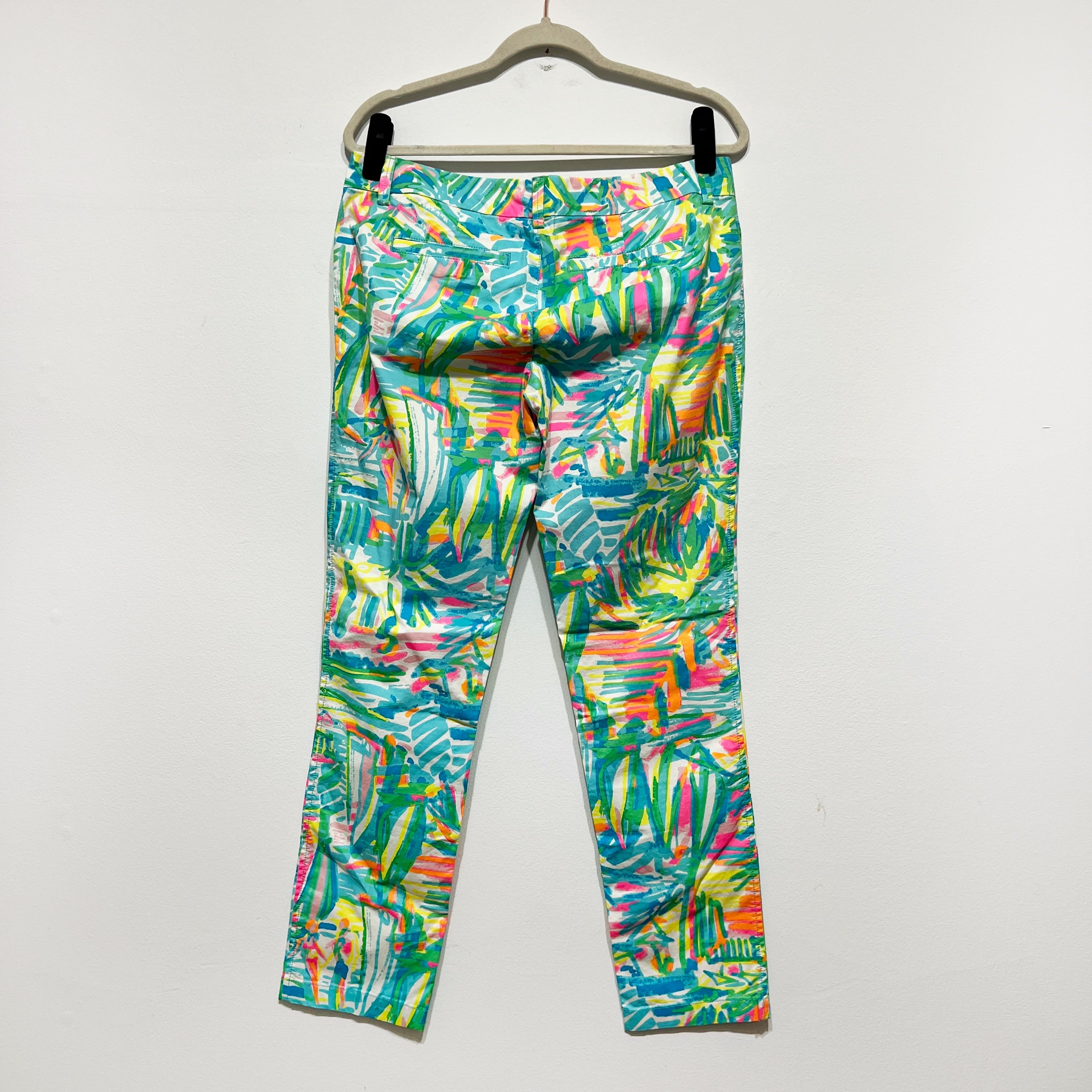 NEW Lilly Pulitzer Callahan Chino Cotton Ankle Crop Sea Salt And Sun Print Pants