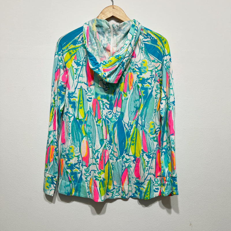 NEW Lilly Pulitzer Mooring Cotton Modal Full Zip Hoodie Jacket Beach And Bae S