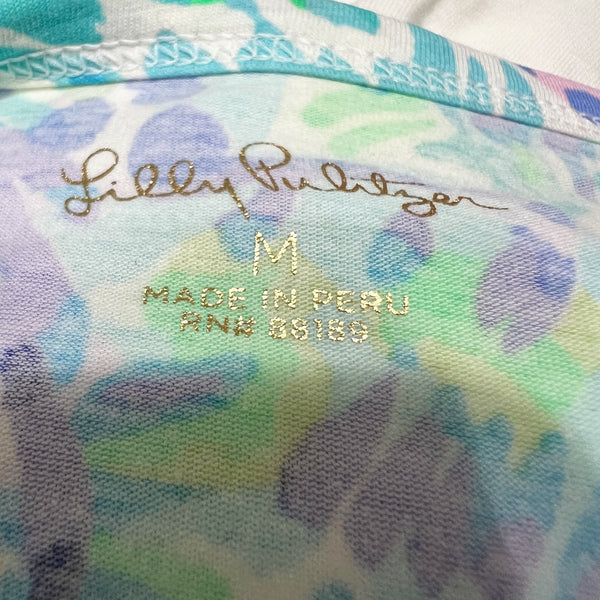 NEW Lilly Pulitzer Amara Cotton Stretch Long Sleeve Tee Shirt Shell Of A Party M