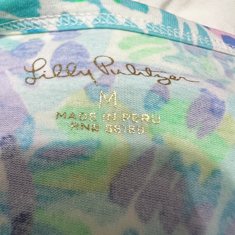 NEW Lilly Pulitzer Amara Cotton Stretch Long Sleeve Tee Shirt Shell Of A Party M