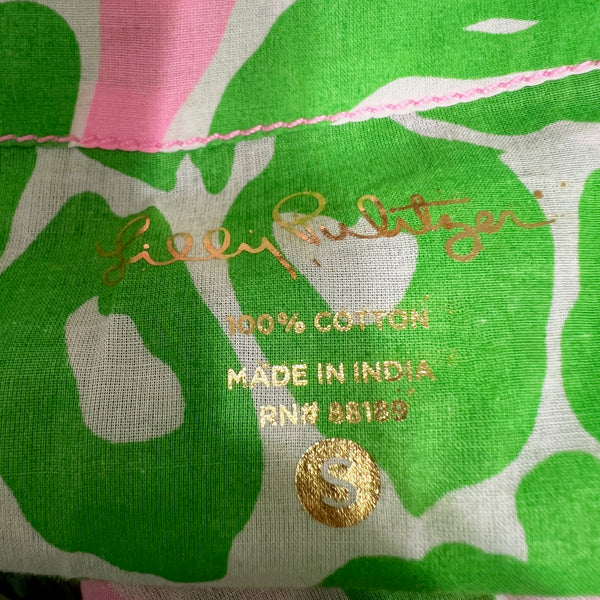 Lilly Pulitzer Amelia Island Cotton Pink Pout Flamenco Pineapple Blouse Shirt S