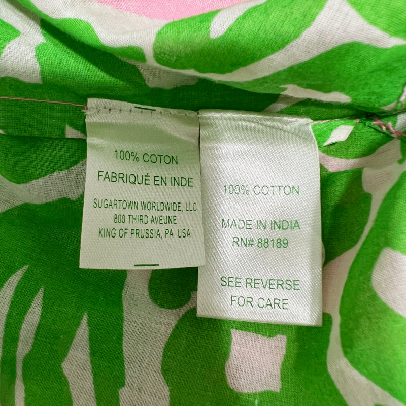 Lilly Pulitzer Amelia Island Cotton Pink Pout Flamenco Pineapple Blouse Shirt S