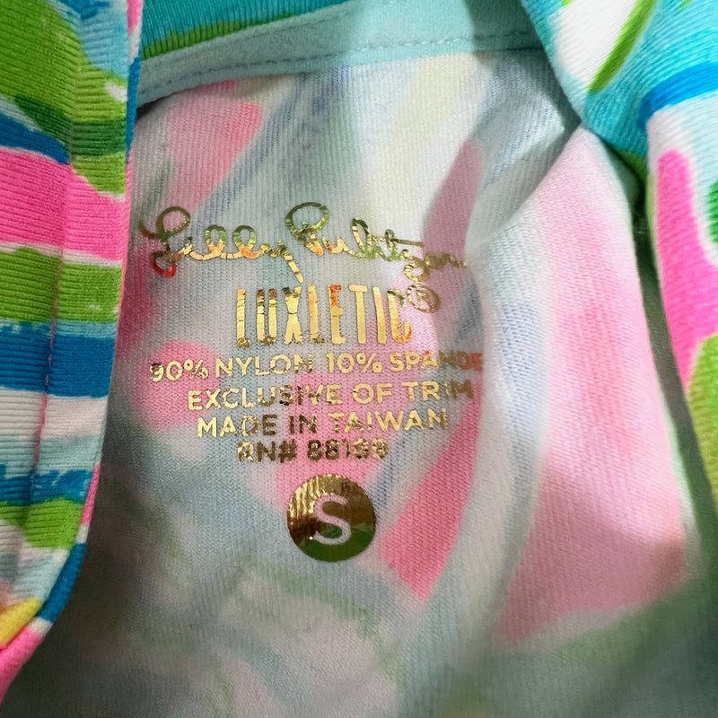 NEW Lilly Pulitzer Luxletic Serena Zip Lightweight Jacket Pink Sunset Royal Lime